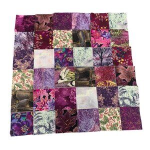 Patchwork Quilt Fabric Squares 160 Precut 2" Cotton with Gold Silver Accents